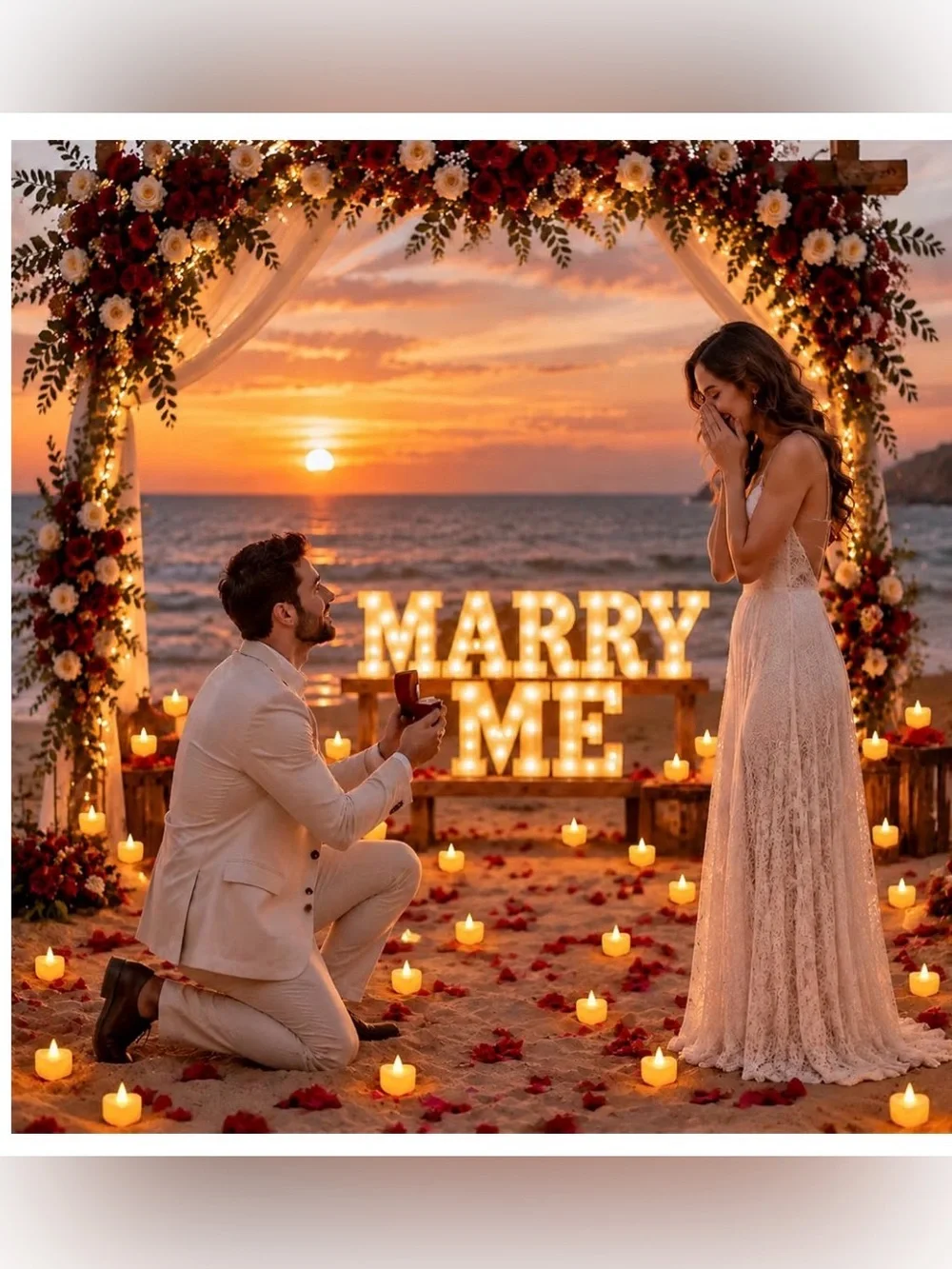 Marry Me Light up Letters Proposal Decorations Red Will You Marry Me Sign 24 LED